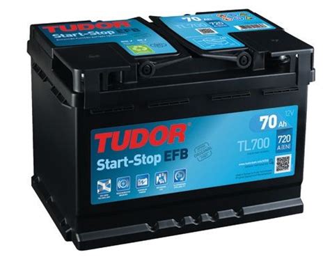 TUDOR TL700 Battery 12V 70Ah 760A B13 EFB Battery .